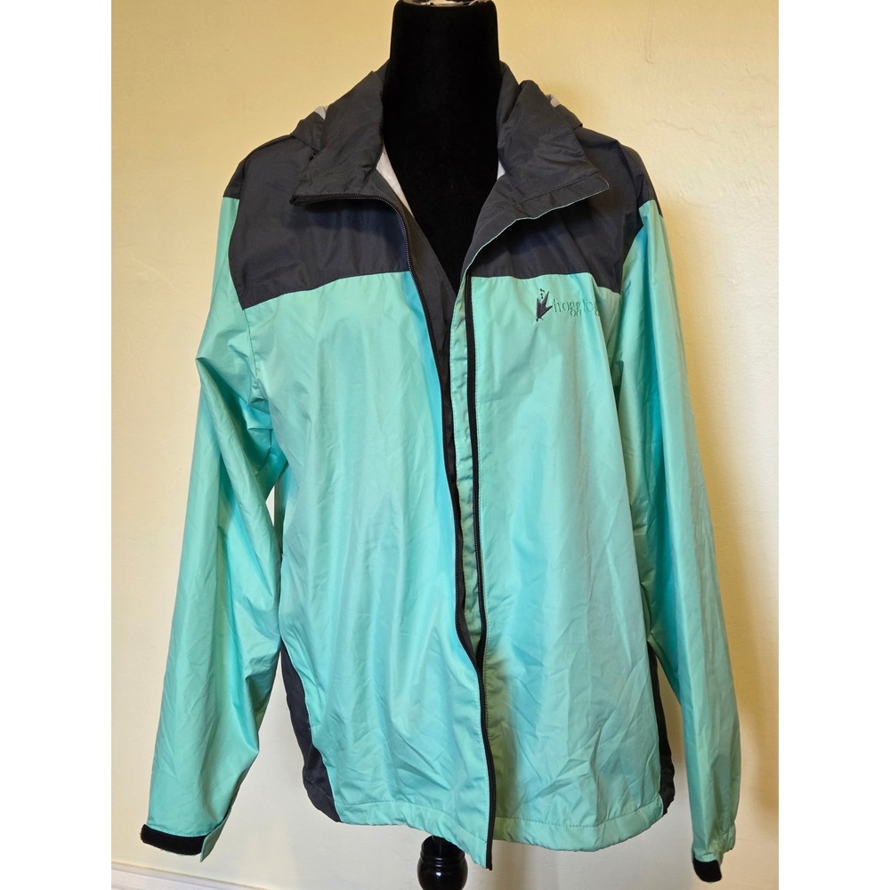 Frogg Toggs Windbreaker Jacket Aqua  Hooded Lightweight Full Zip Outerwear LXL